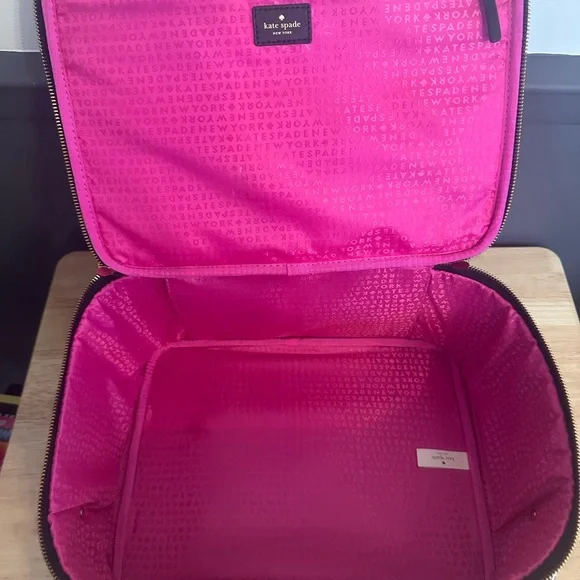 Kate Spade Bon Voyage Luggage Topper  Leather Black NWOT - Picture 6 of 7